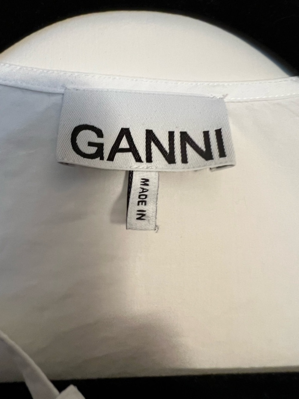 Ganni White Eyelet Tie-Front Cotton Blouse - Picture 3 of 5